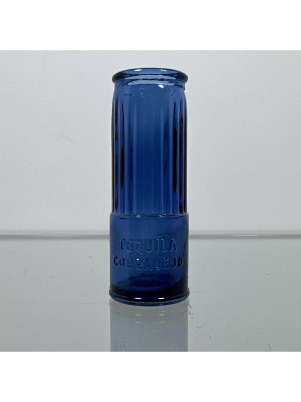 Vintage 1 Mexican Corralejo Cobalt Blue Shot Glasses Shotgun Shell Barware